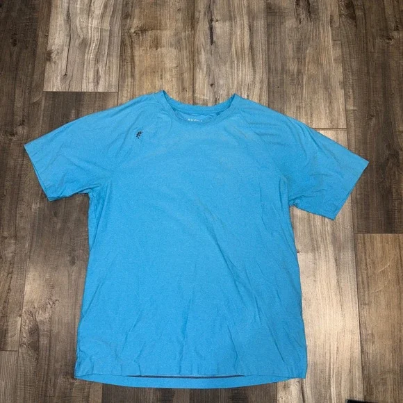 Rhone Mens Athletic Performance T Shirt Blue Short Sleeve Training Gym Size L - Picture 1 of 6